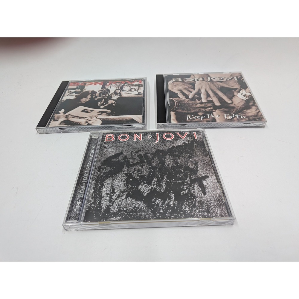 Bon Jovi CDs Lot 3 Keep The Faith Slippery When Wet Cross Road